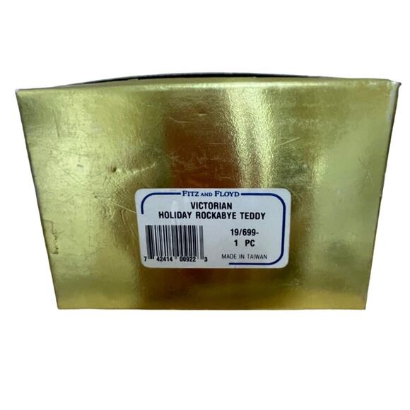 Fitz & Floyd "Rock-A-Bye-Teddy" Baby's 1st Christmas Ornament 1992 With Box - Picture 3 of 9